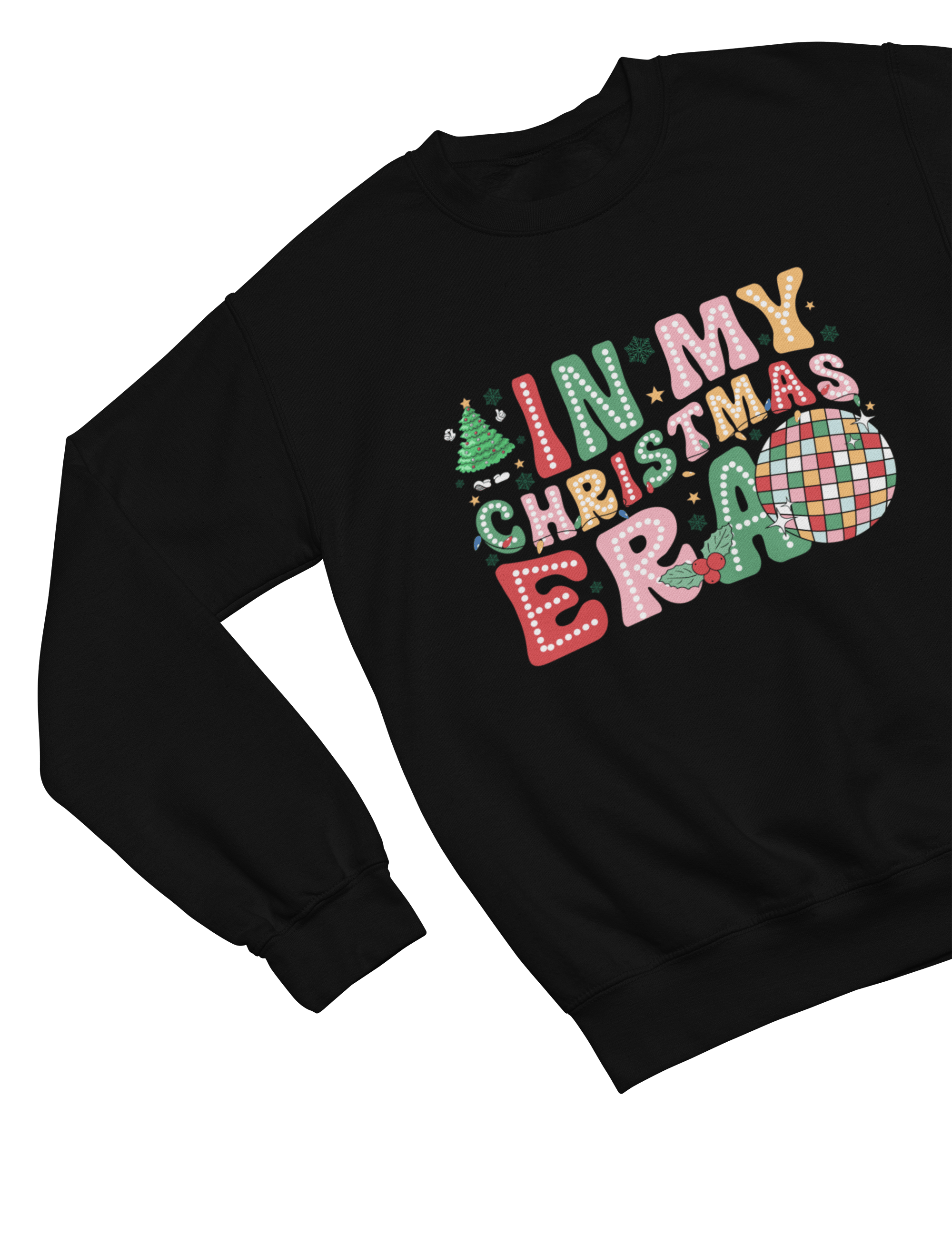 Beast and Beauty Sweatshirt / 3XL (Adult) / Black In My Christmas Era Sweatshirt – Festive Disco Holiday Jumper