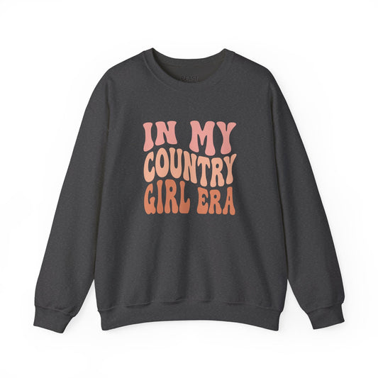 in my country girl era sweatshirt dark heather sweatshirt uk cowgirl gift idea
