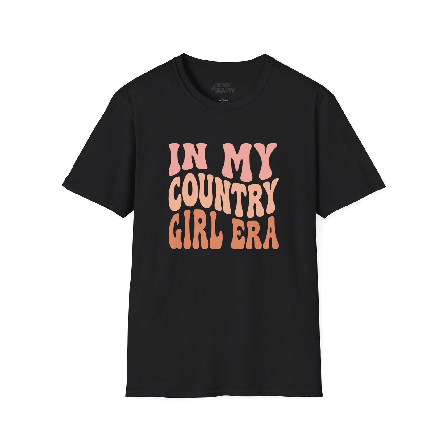 in my country girl era t-shirt black t-shirt uk cowgirl gift idea