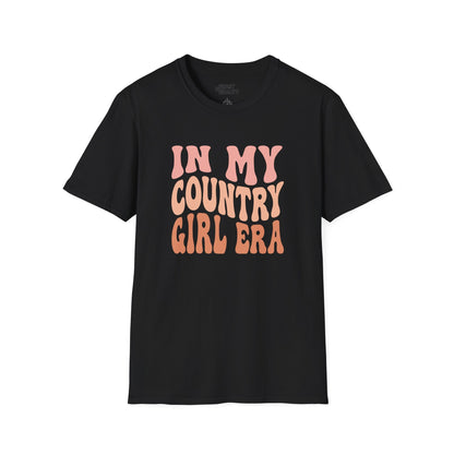 in my country girl era t-shirt black t-shirt uk cowgirl gift idea