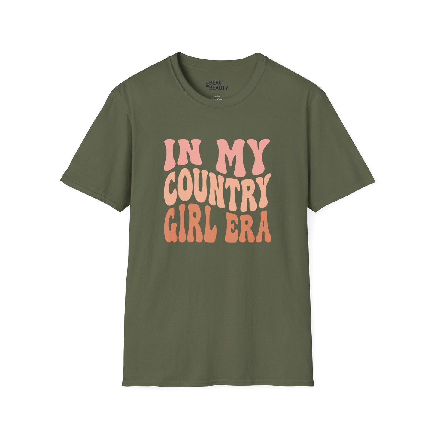 in my country girl era t-shirt military green t-shirt uk cowgirl gift idea