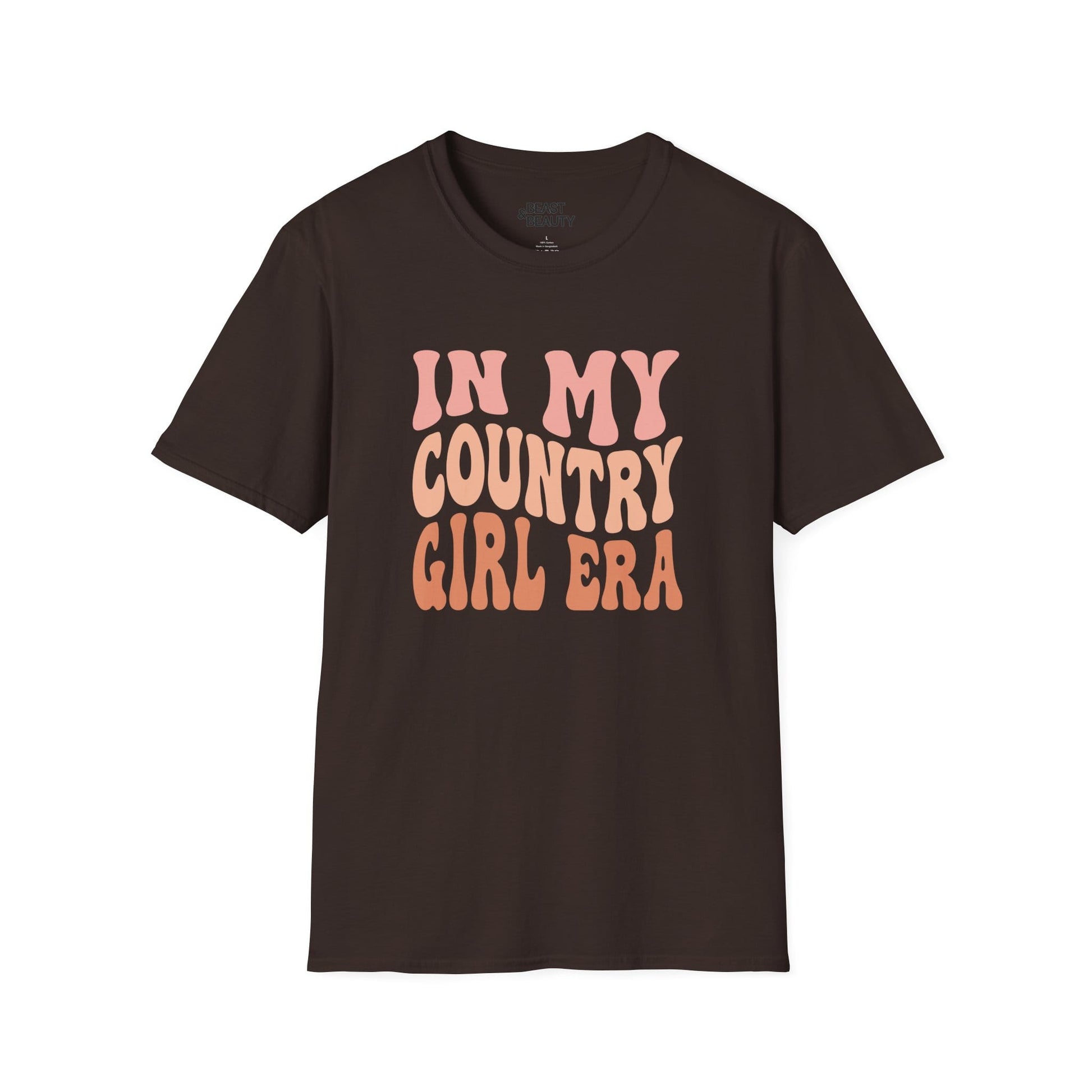 in my country girl era t-shirt dark chocolate t-shirt uk cowgirl gift idea