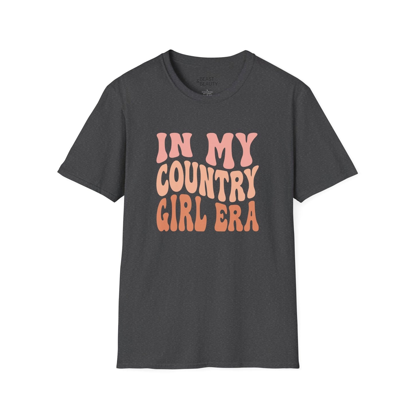 in my country girl era t-shirt dark heather t-shirt uk cowgirl gift idea