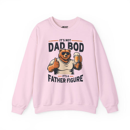 it s not dad bod it s a father figure sweatshirt light pink sweatshirt uk Father's Day gift idea