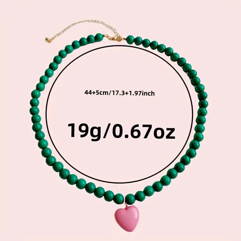 Beast and Beauty Jewellery & Accessories Beaded Heart Necklaces – Colourful Boho Festival Jewellery for Women