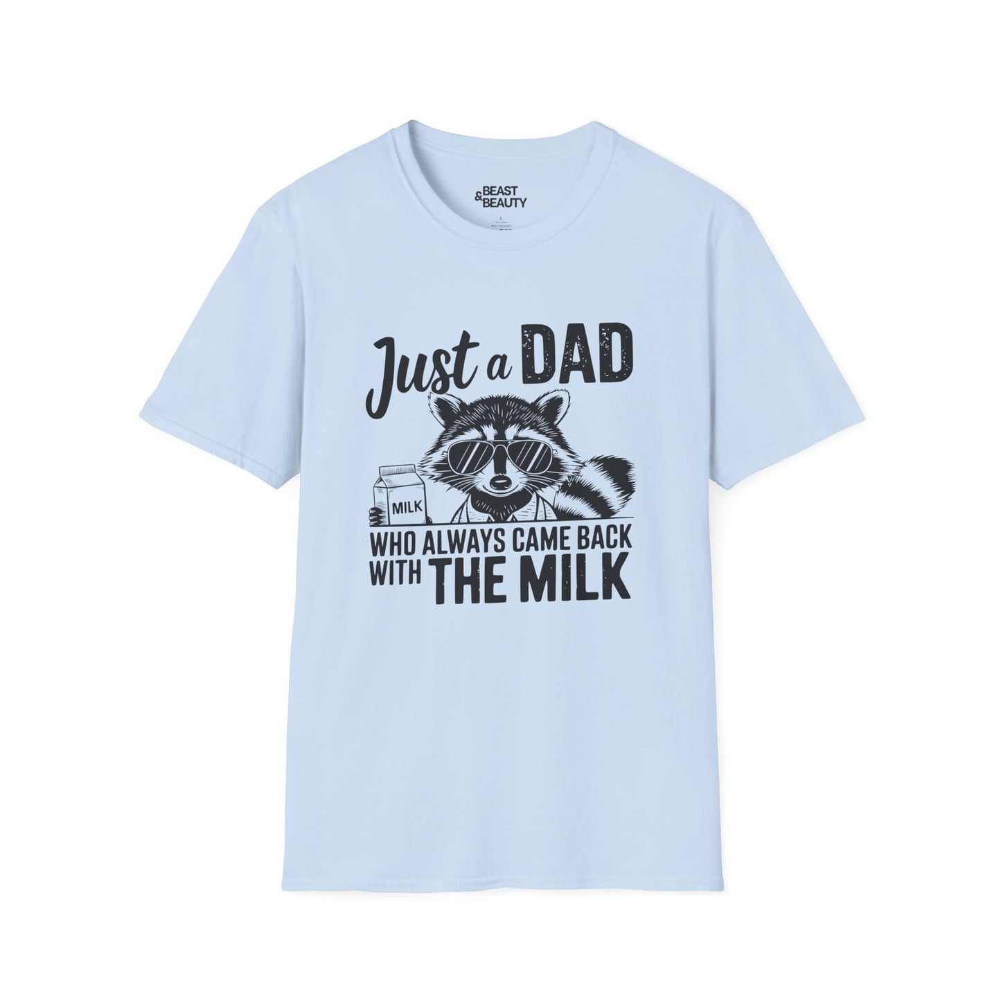 just a dad who came back with the milk t-shirt funny dad gift tee sizes s-3xl light blue t-shirt uk Christmas gift idea