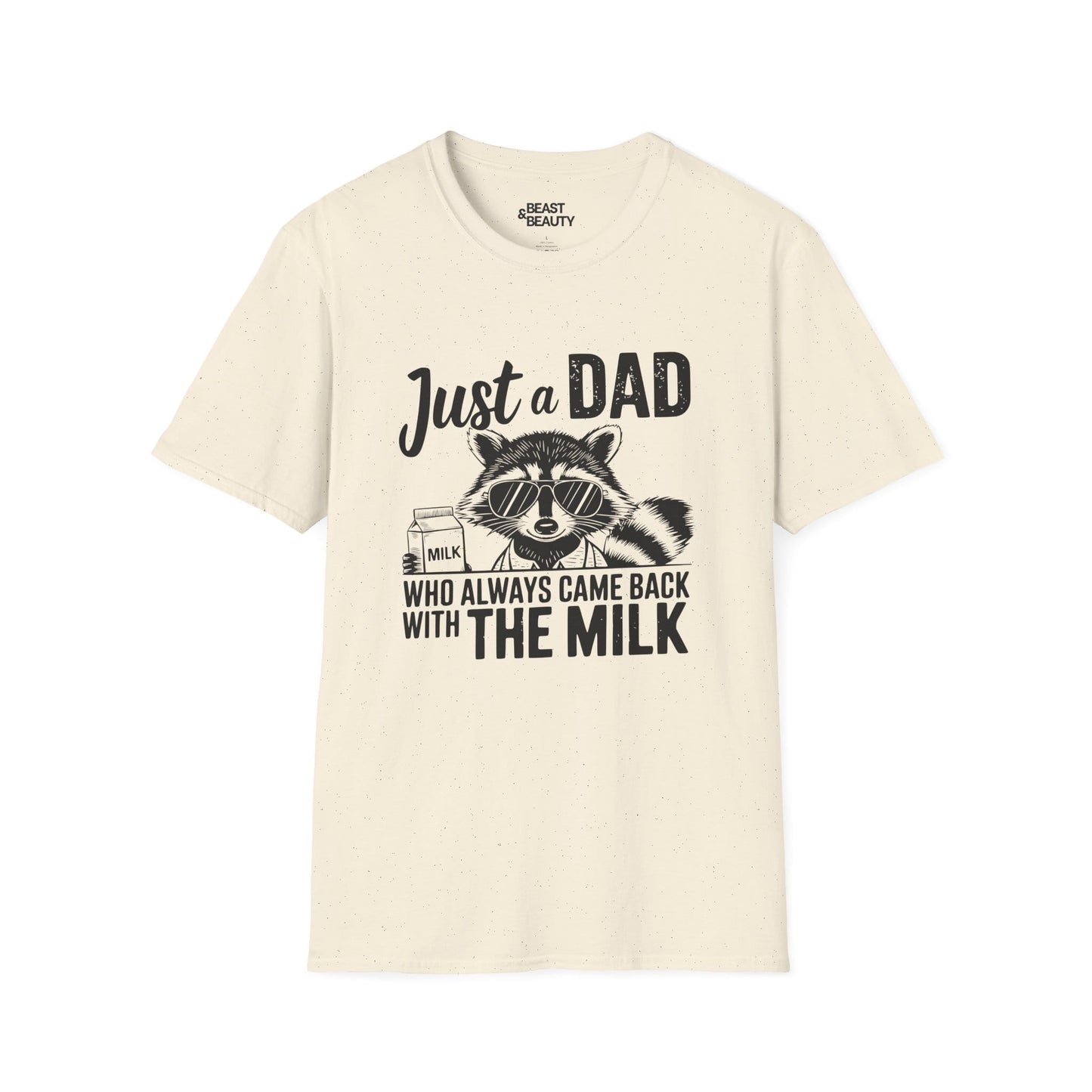 just a dad who came back with the milk t-shirt funny dad gift tee sizes s-3xl natural t-shirt uk Christmas gift idea