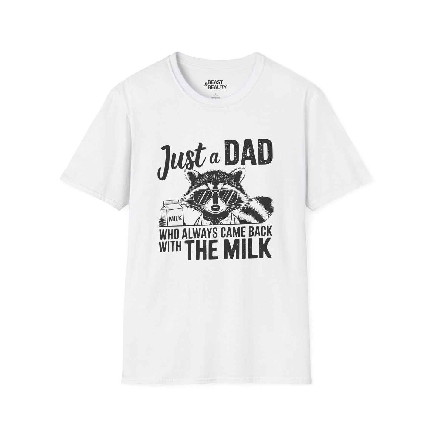 just a dad who came back with the milk t-shirt funny dad gift tee sizes s-3xl white t-shirt uk Christmas gift idea