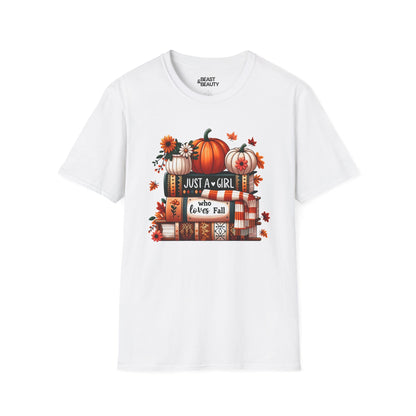 just a girl who loves fall t-shirt white t-shirt uk gift gift idea