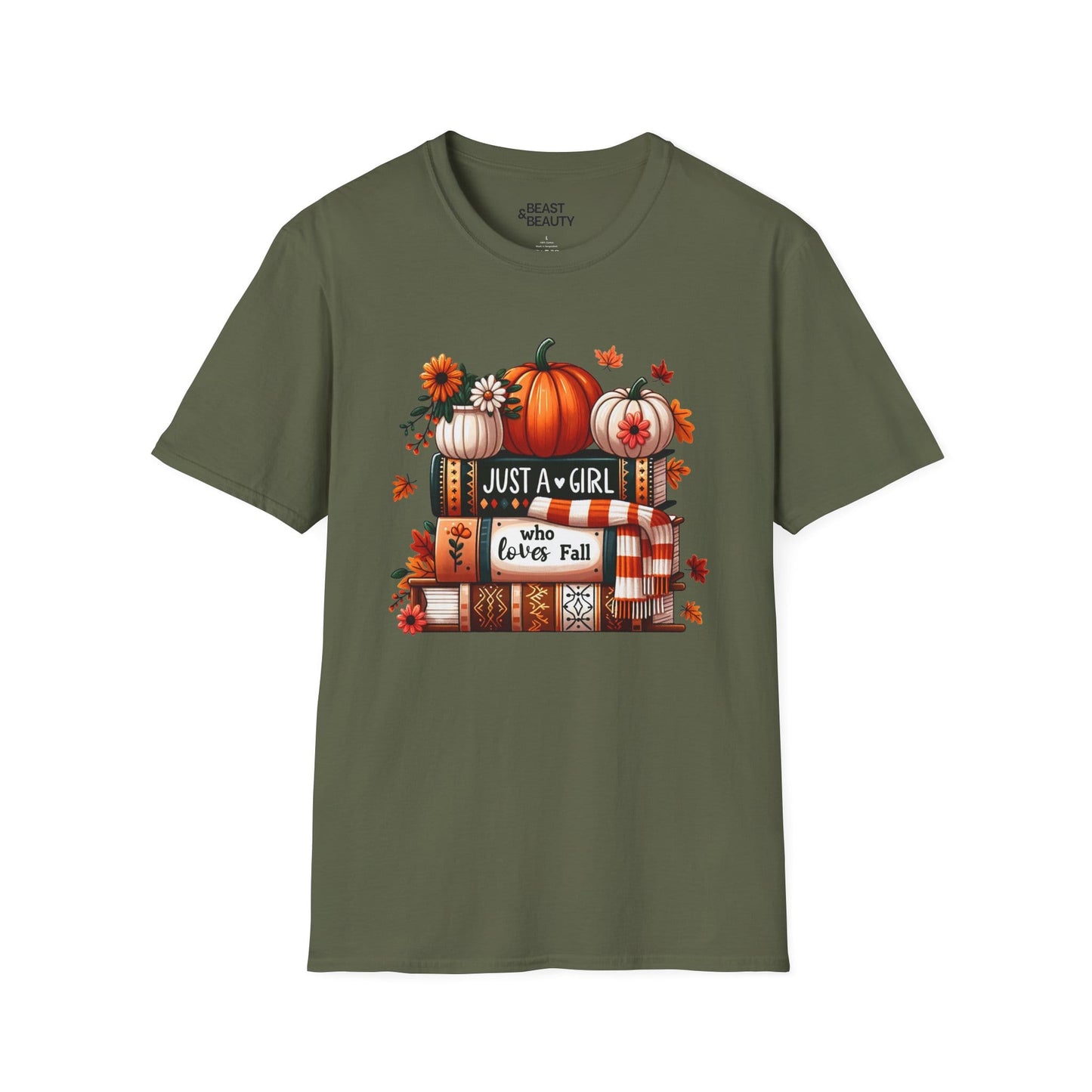 just a girl who loves fall t-shirt military green t-shirt uk gift gift idea