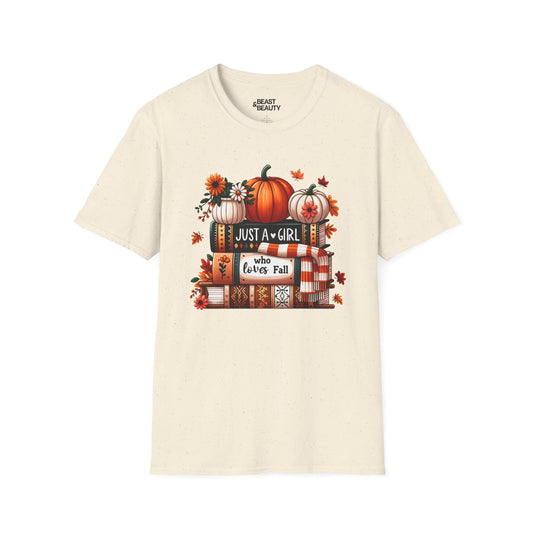 just a girl who loves fall t-shirt natural t-shirt uk gift gift idea