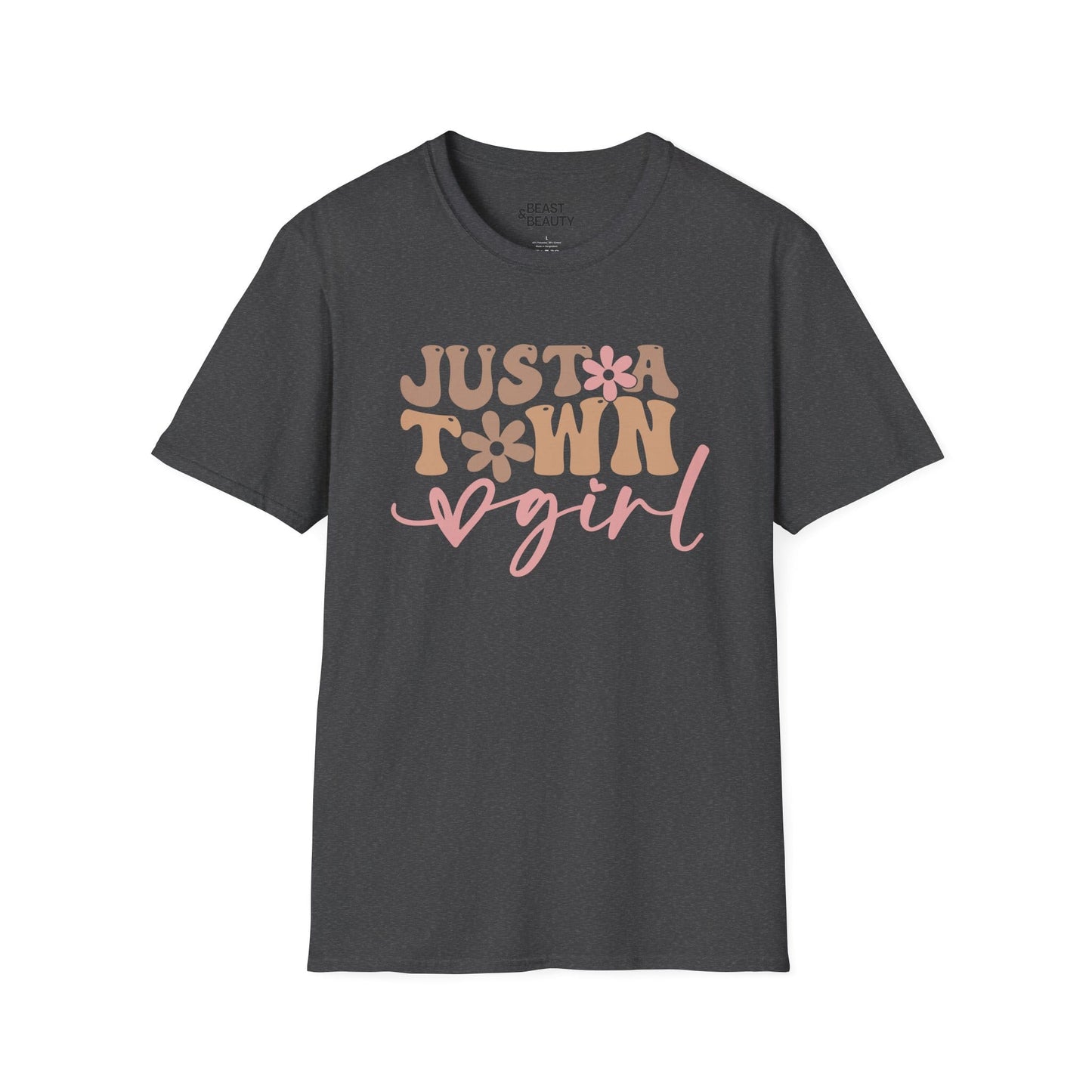 just a town girl t-shirt dark heather t-shirt uk cowgirl gift idea