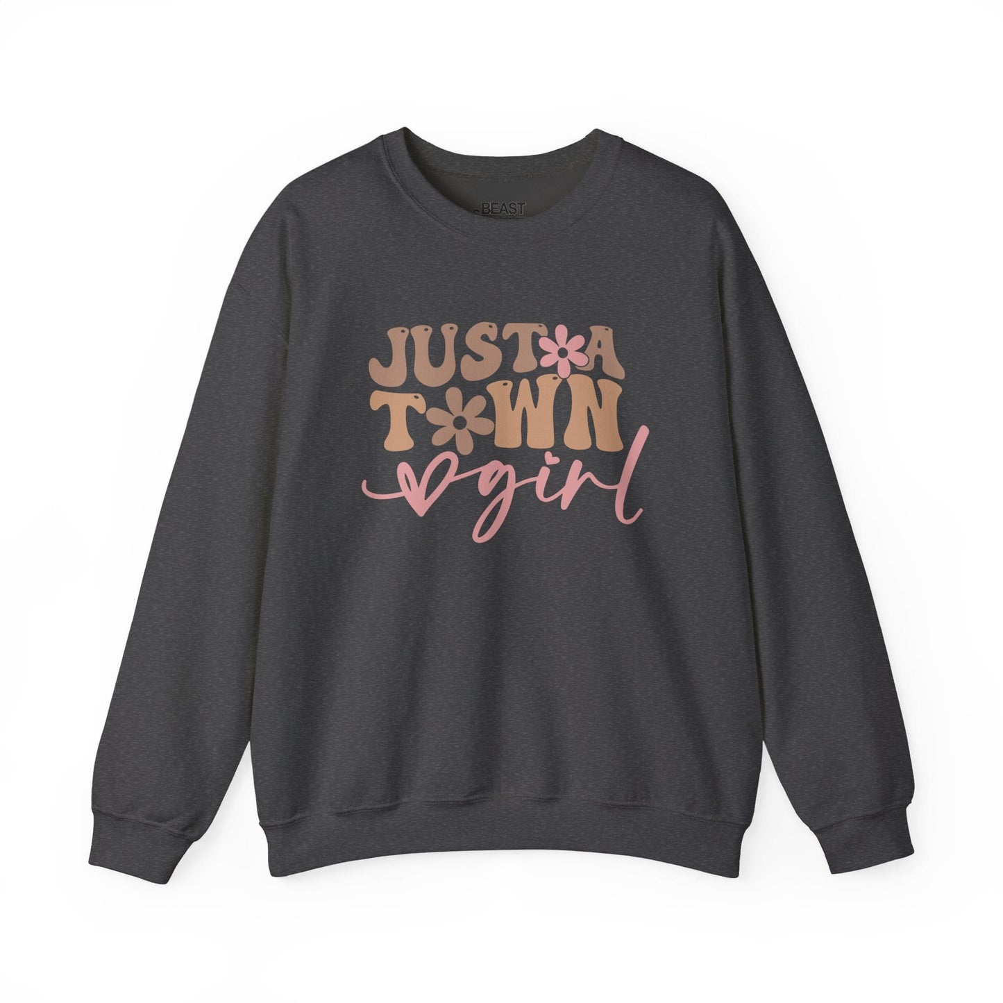 just a town girl western sweatshirt dark heather sweatshirt uk cowgirl gift idea