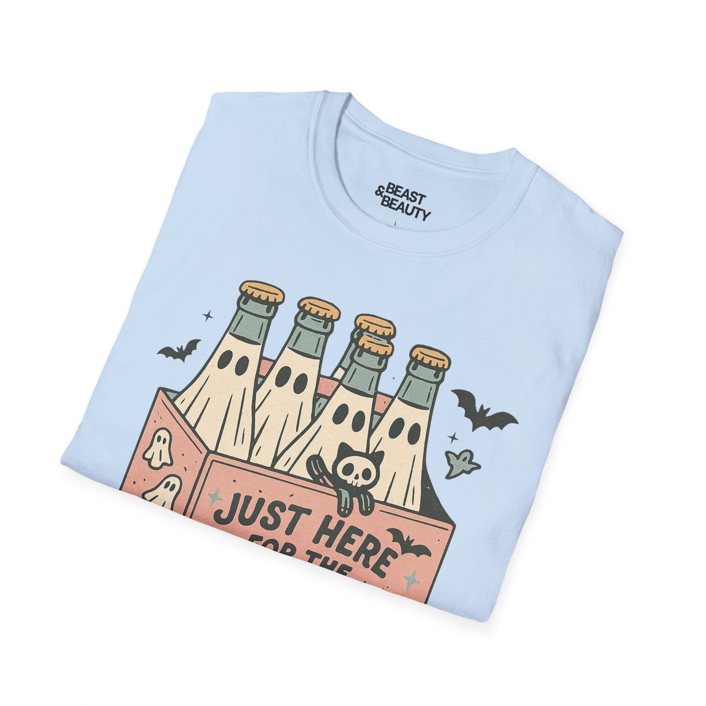 Just Here For The Boos Funny Halloween Ghost T-Shirt gift_idea unique_gift personalised_gift