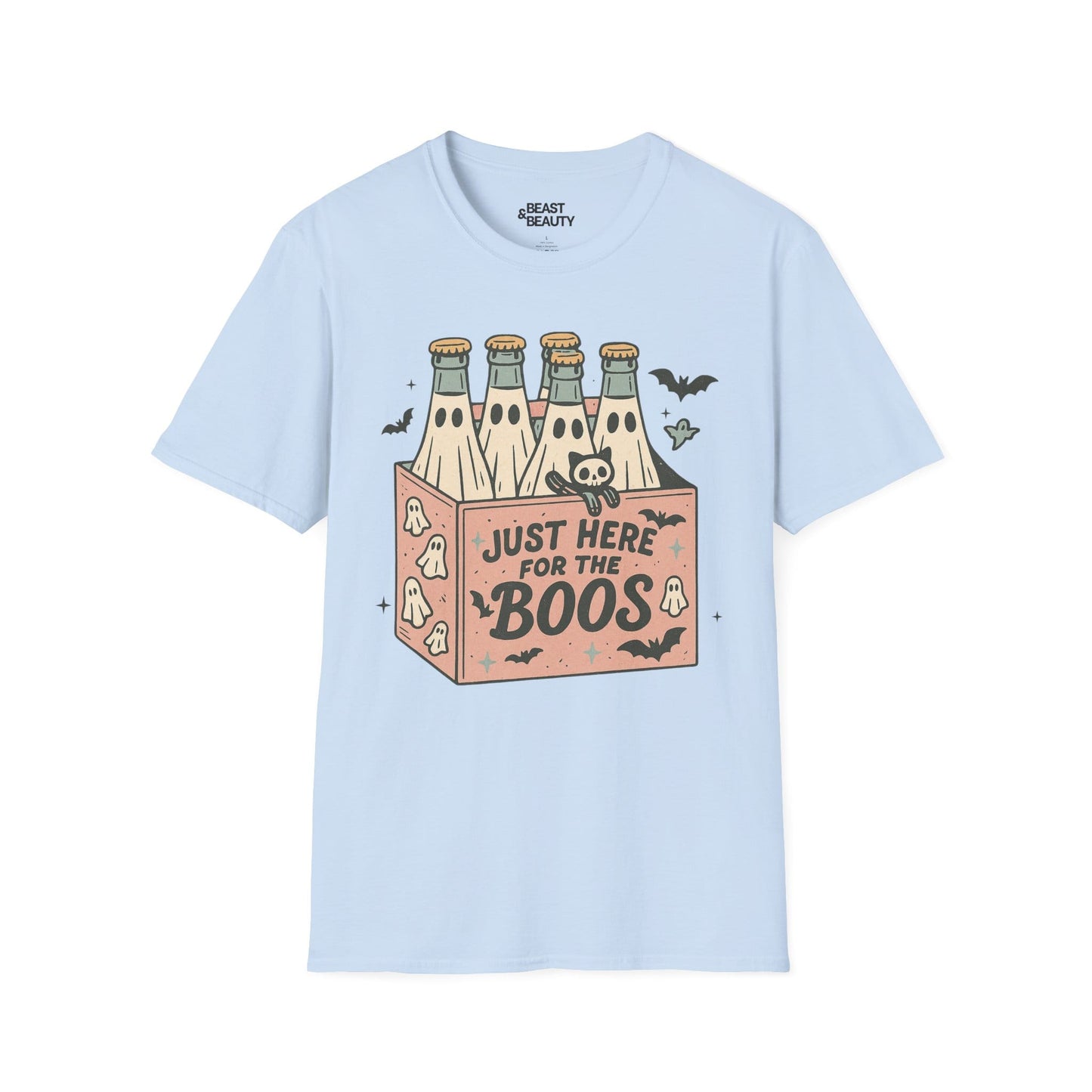Just Here For The Boos Funny Halloween Ghost T-Shirt Light Blue / S gift_idea unique_gift personalised_gift