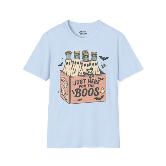 Just Here For The Boos Funny Halloween Ghost T-Shirt Light Blue / S gift_idea unique_gift personalised_gift