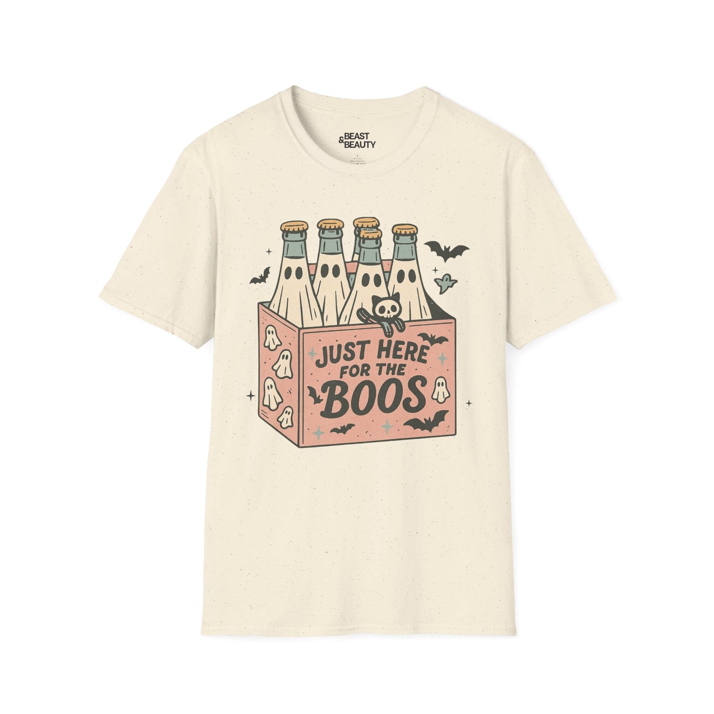 Just Here For The Boos Funny Halloween Ghost T-Shirt Natural / M gift_idea unique_gift personalised_gift