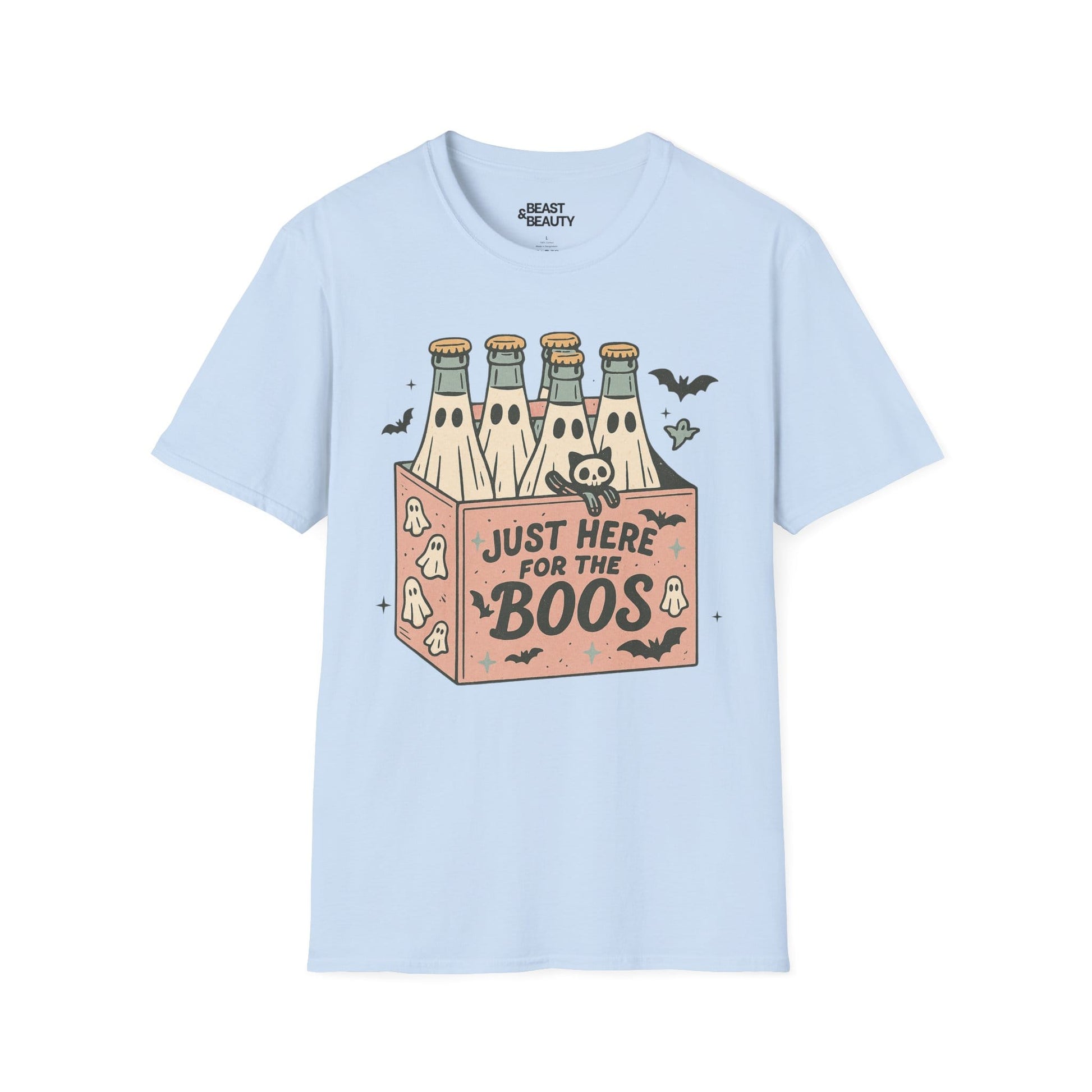 Just Here For The Boos Funny Halloween T-Shirt Light Blue / S gift_idea unique_gift personalised_gift