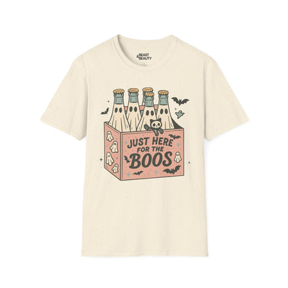 Just Here For The Boos Funny Halloween T-Shirt Natural / S gift_idea unique_gift personalised_gift