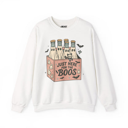Just Here For The Boos Halloween Sweatshirt White / S gift_idea unique_gift personalised_gift