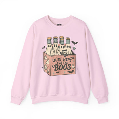 Just Here For The Boos Halloween Sweatshirt Light Pink / S gift_idea unique_gift personalised_gift