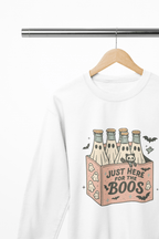 Just Here for the Boos Sweatshirt | Funny Halloween Drinking Jumper gift_idea unique_gift personalised_gift
