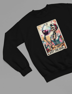 Just The One Wine Shirt | Funny Tarot Skeleton Drinking T-Shirt or Sweatshirt Sweatshirt / small / Black gift_idea unique_gift personalised_gift