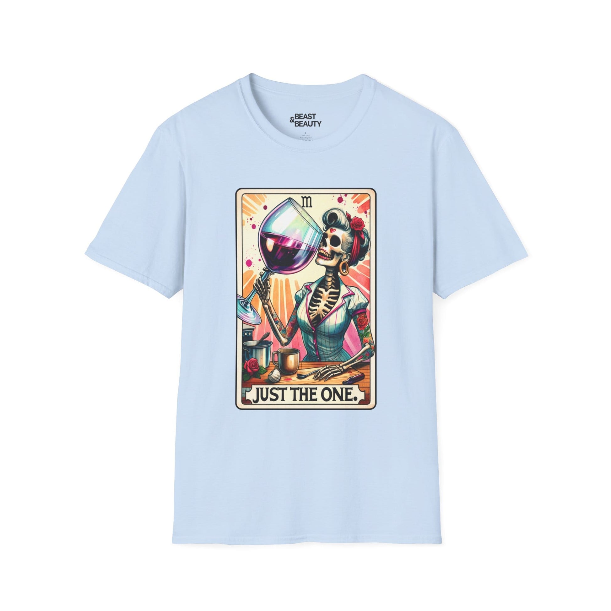 Just The One Wine Tarot T-Shirt Light Blue / S gift_idea unique_gift personalised_gift