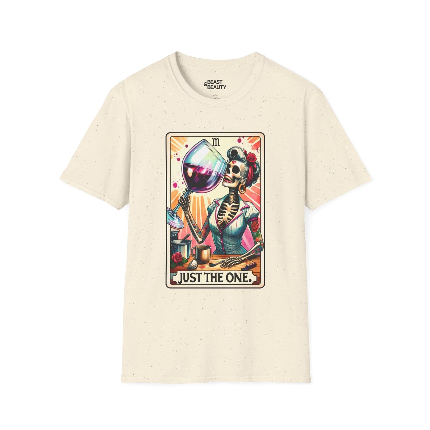 Just The One Wine Tarot T-Shirt Natural / M gift_idea unique_gift personalised_gift