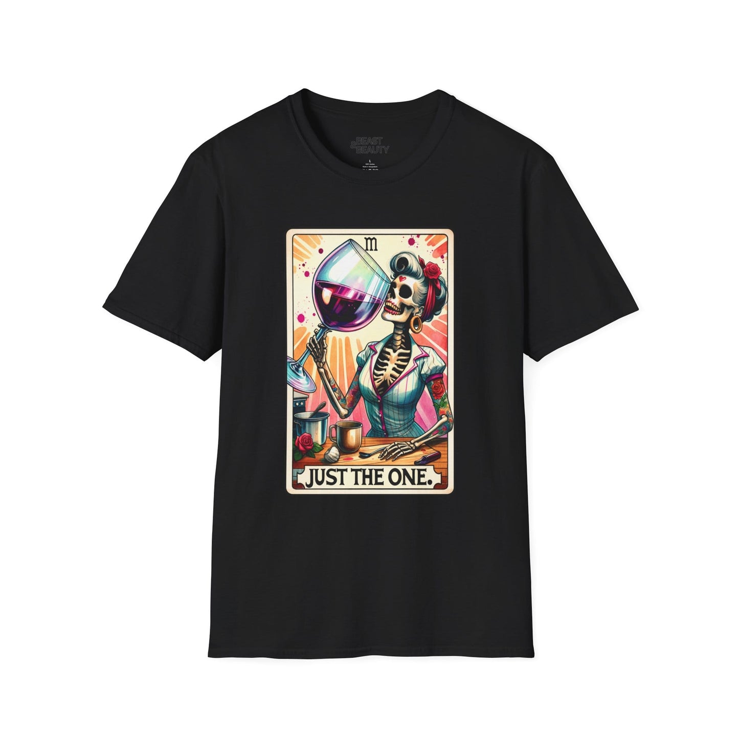 Just The One Wine Tarot T-Shirt Black / S gift_idea unique_gift personalised_gift