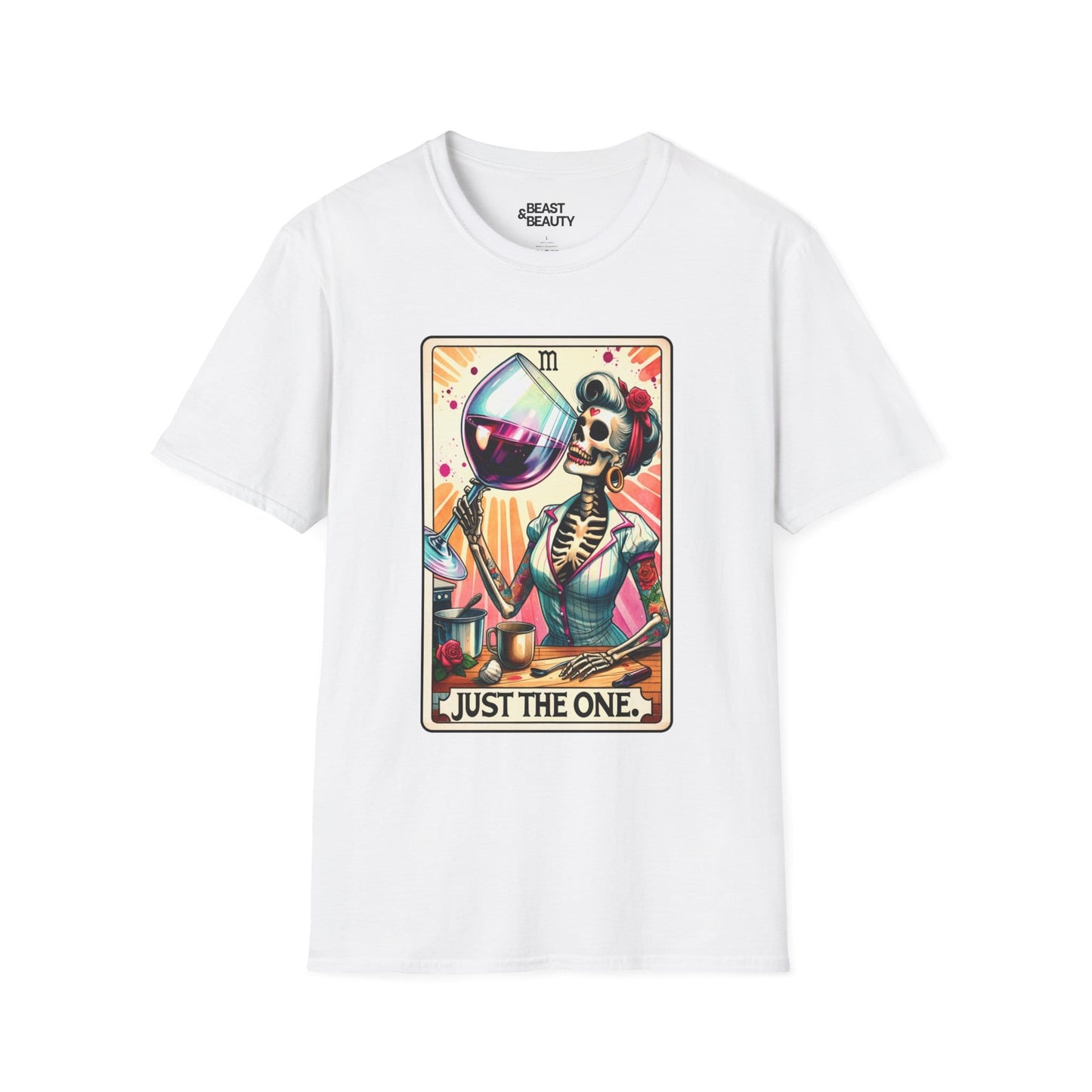 Just The One Wine Tarot T-Shirt White / S gift_idea unique_gift personalised_gift