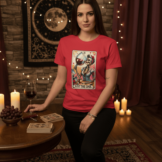 Just The One Wine Tarot T-Shirt gift_idea unique_gift personalised_gift