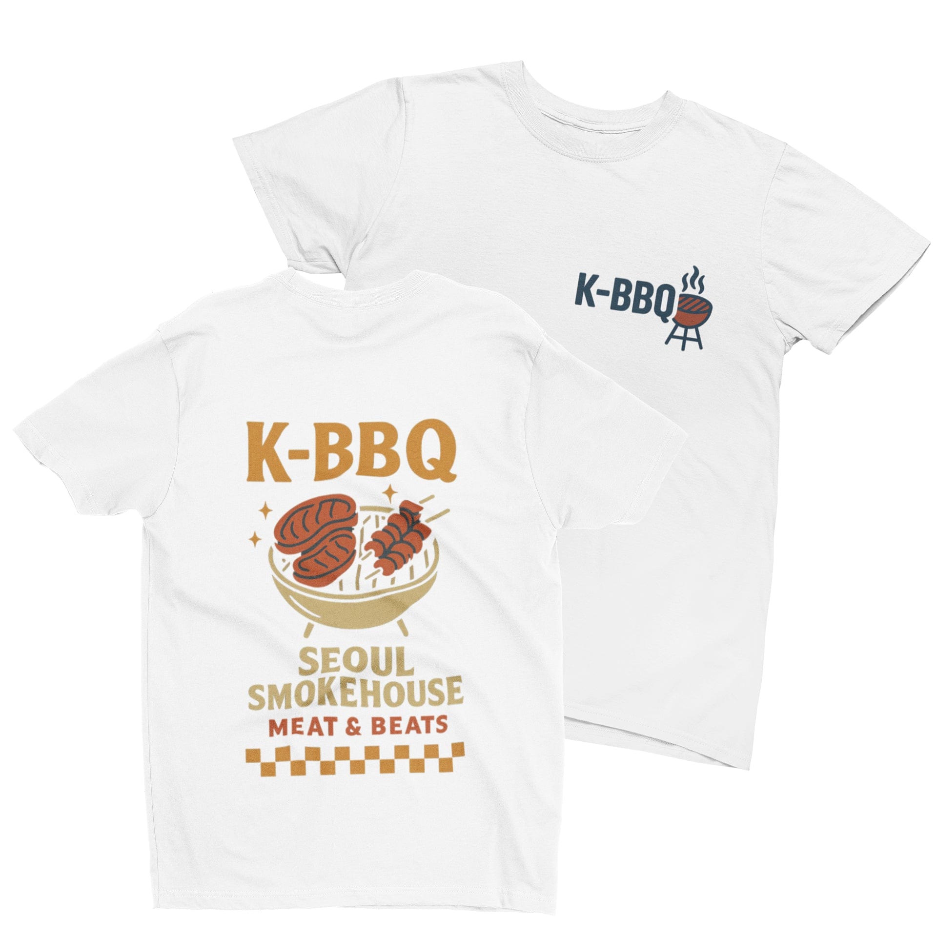 K-BBQ T-Shirt – Seoul Smokehouse Retro Food Tee S (Adult) / T-Shirt gift_idea unique_gift personalised_gift