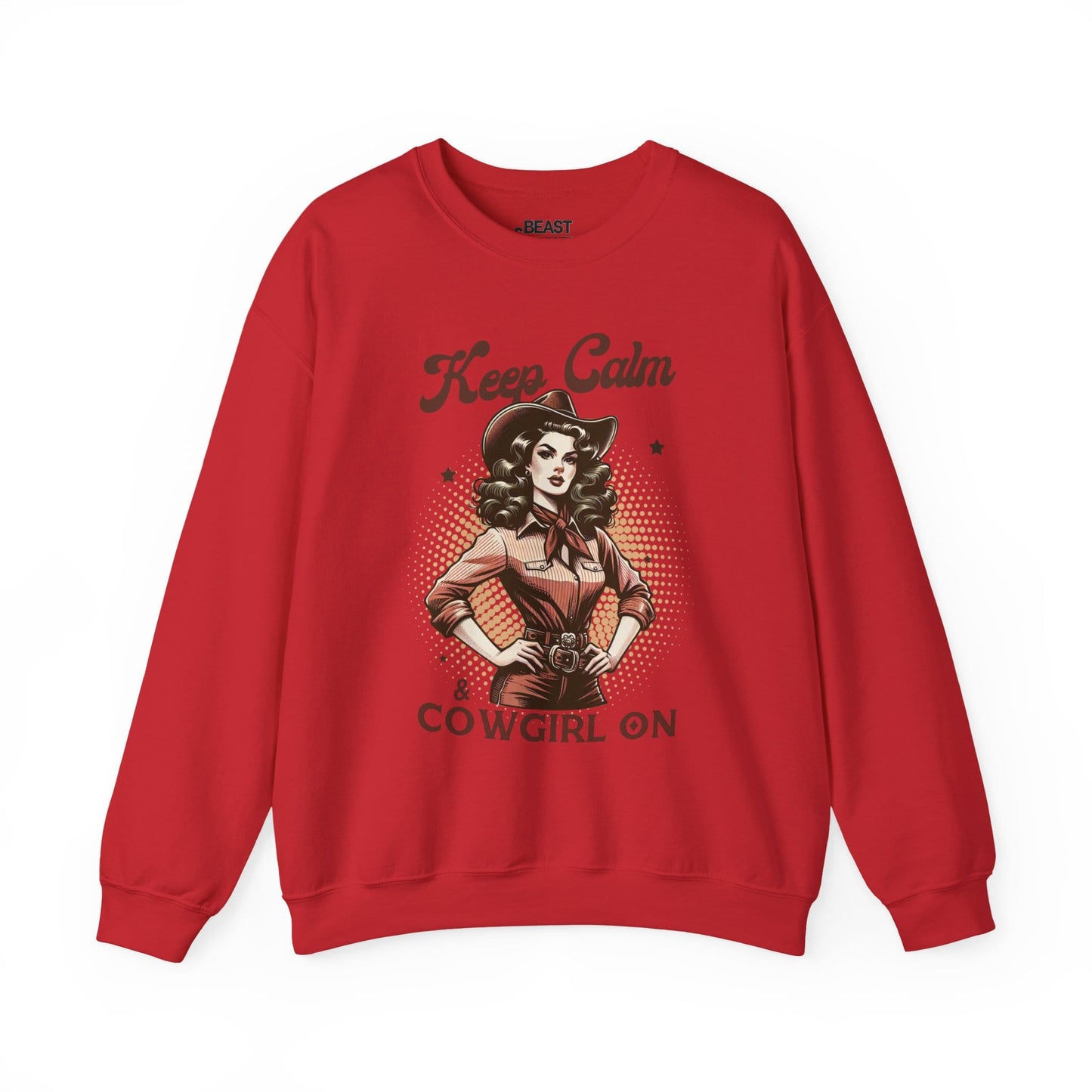 keep calm & cowgirl on western sweatshirt red sweatshirt uk cowgirl gift idea