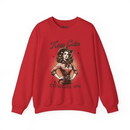 keep calm & cowgirl on western sweatshirt red sweatshirt uk cowgirl gift idea