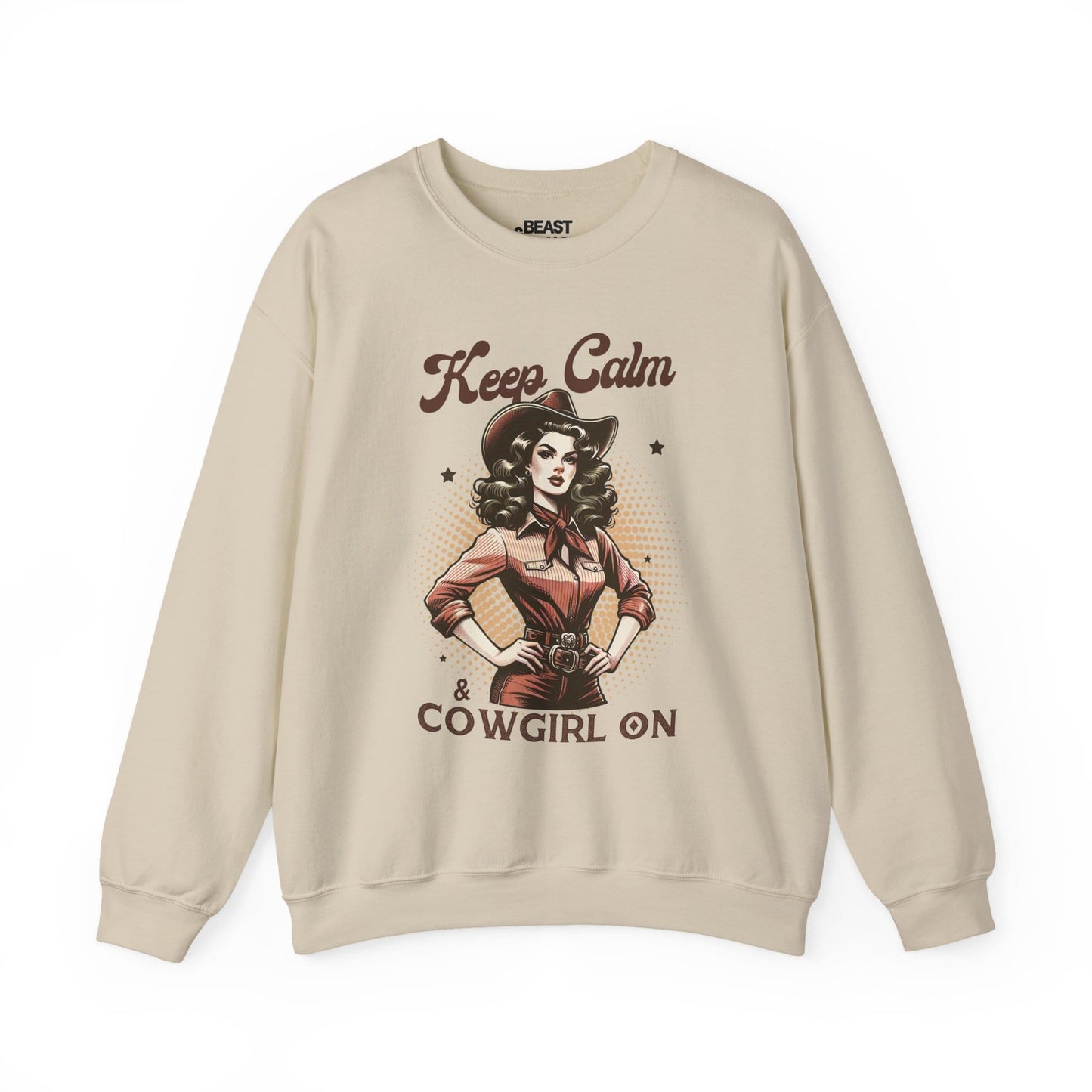 keep calm & cowgirl on western sweatshirt sand sweatshirt uk cowgirl gift idea