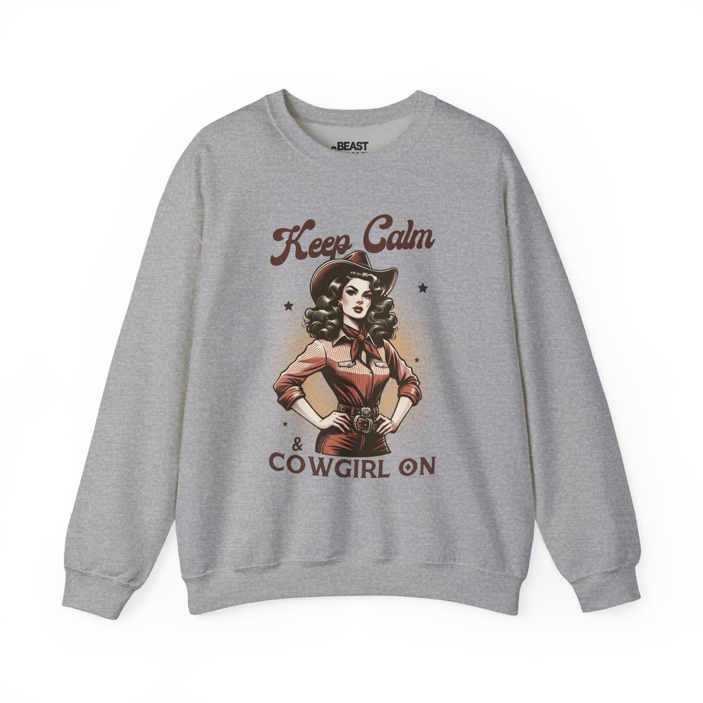 keep calm & cowgirl on western sweatshirt sport grey sweatshirt uk cowgirl gift idea