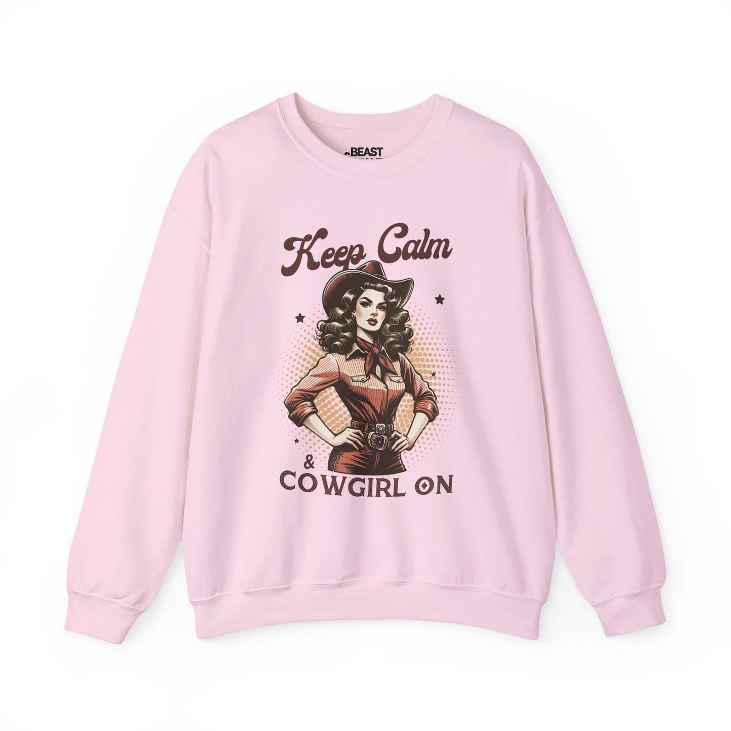 keep calm & cowgirl on western sweatshirt light pink sweatshirt uk cowgirl gift idea