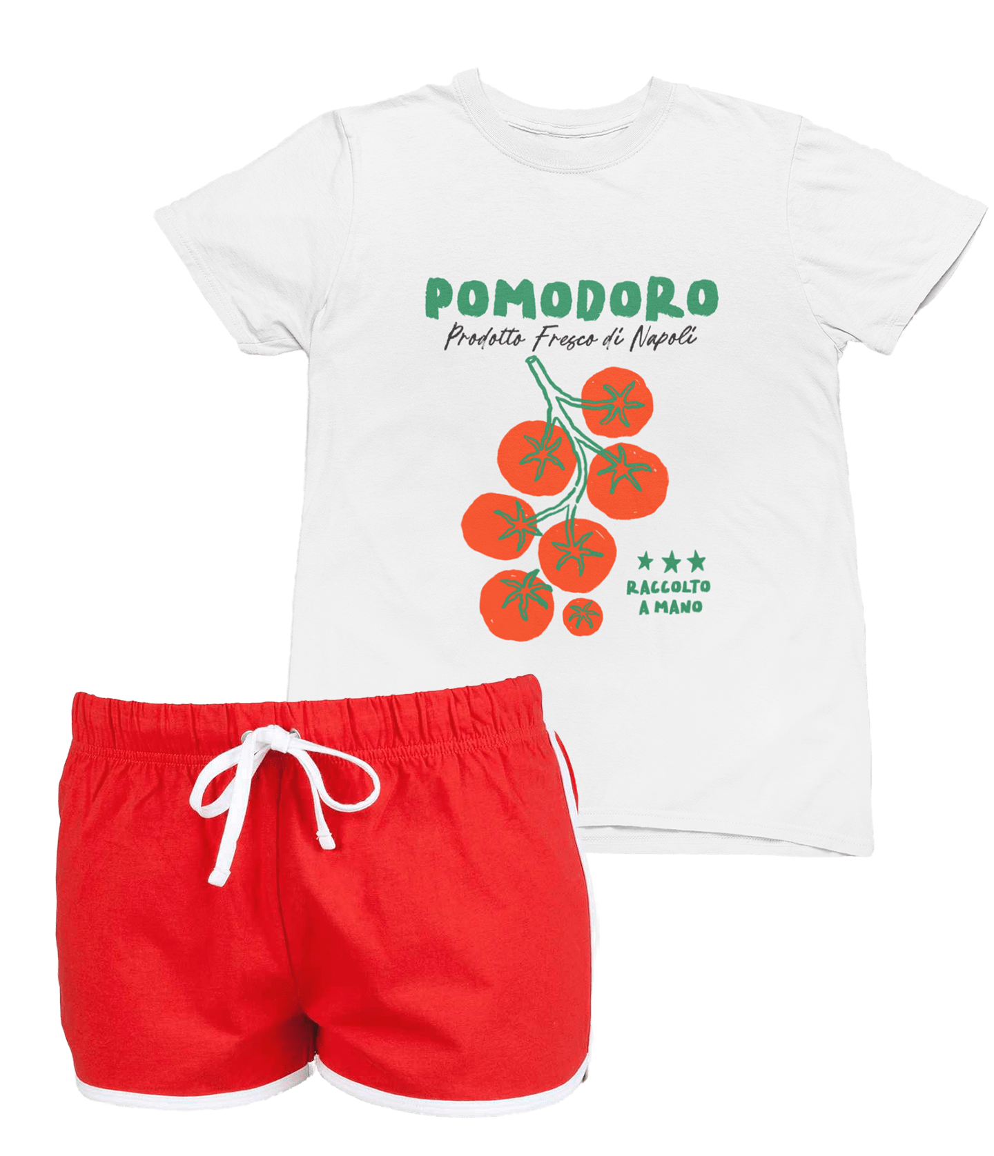 My Store Kids Clothing 5-6 years Kids Pomodoro T-Shirt & Shorts Set | Tomato Print Summer Outfit