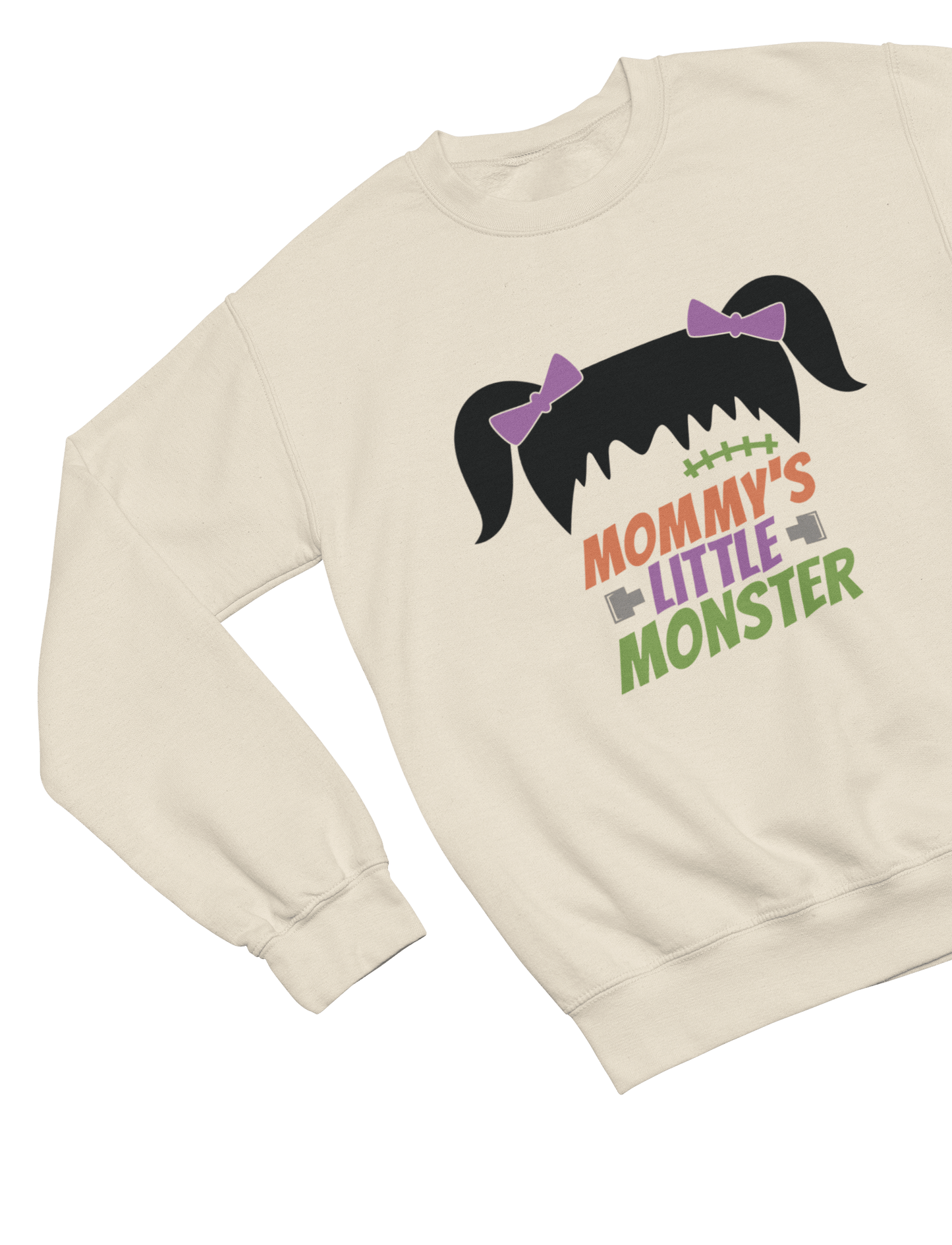 Kids Mommy’s Little Monster Girl Halloween Sweatshirt | Cute Jumper Sweatshirt / 3-4 years gift_idea unique_gift personalised_gift