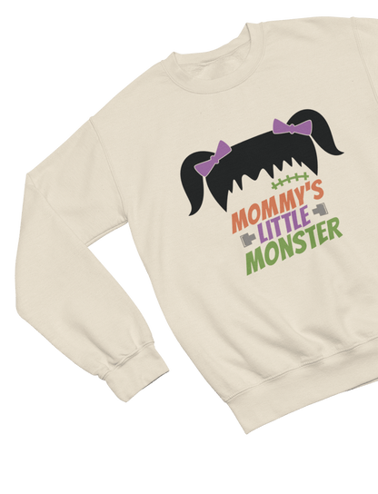 Kids Mommy’s Little Monster Girl Halloween Sweatshirt | Cute Jumper Sweatshirt / 3-4 years gift_idea unique_gift personalised_gift