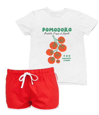 Kids Pomodoro T-Shirt & Shorts Set | Tomato Print Summer Outfit 5-6 years gift_idea unique_gift personalised_gift