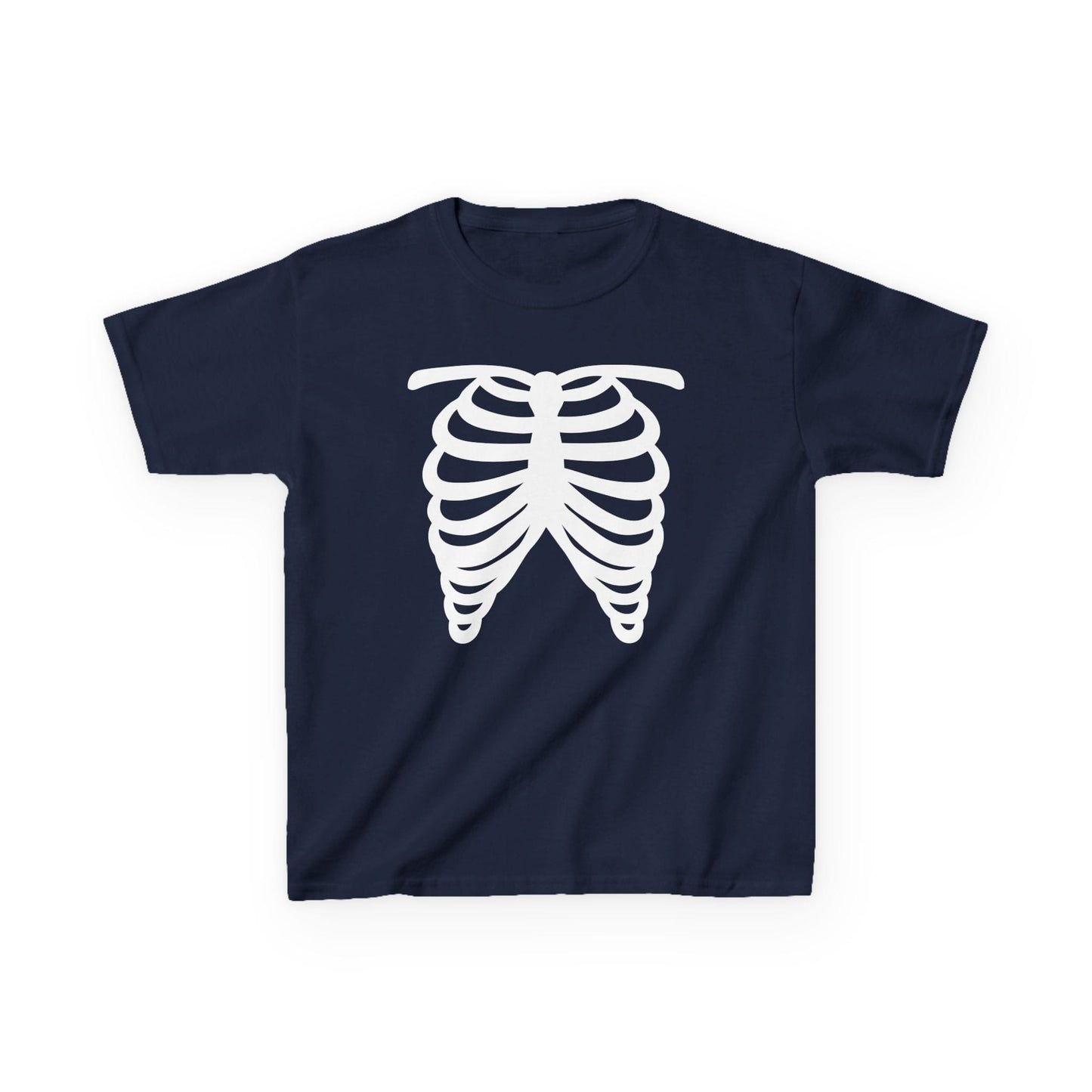 Kids Skeleton Rib Cage Halloween T-Shirt Navy / XS gift_idea unique_gift personalised_gift