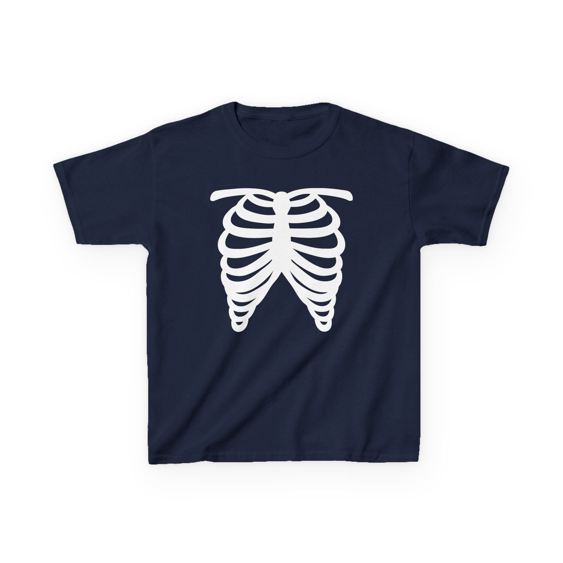 Kids Skeleton Rib Cage Halloween T-Shirt Navy / XS gift_idea unique_gift personalised_gift