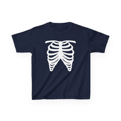 Kids Skeleton Rib Cage Halloween T-Shirt Navy / XS gift_idea unique_gift personalised_gift