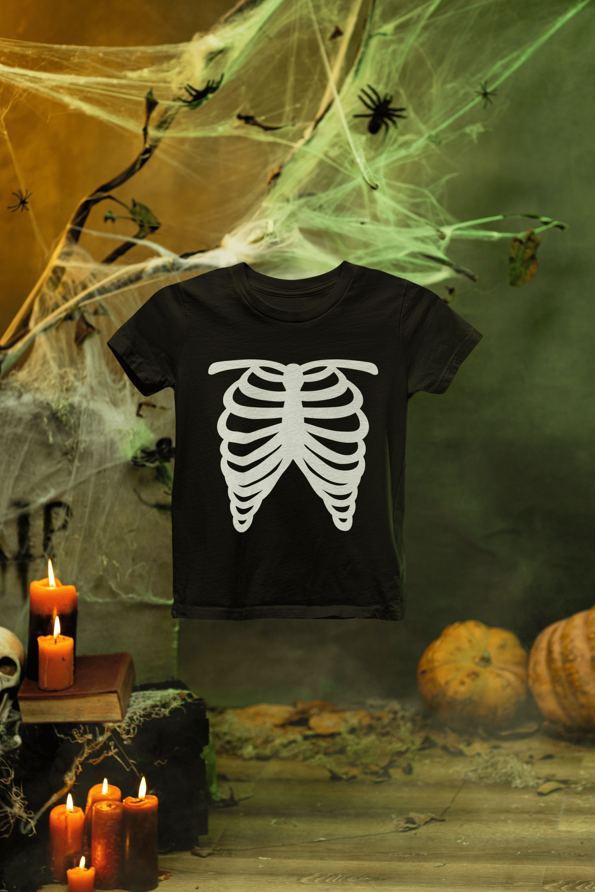 Kids Skeleton Ribcage Halloween Sweatshirt | Spooky Jumper gift_idea unique_gift personalised_gift