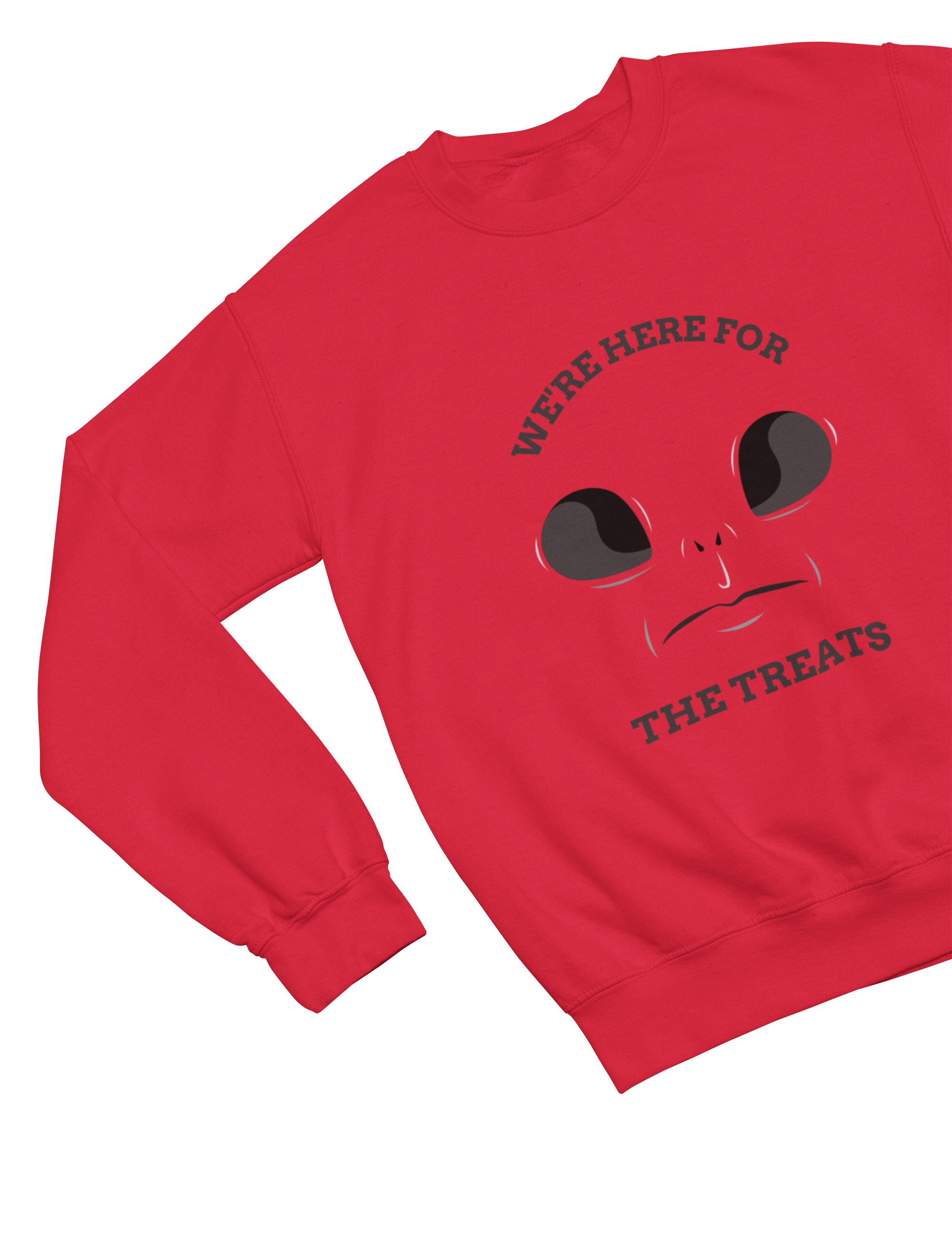 Kids We’re Here for the Treats Sweatshirt | Alien Halloween Jumper gift_idea unique_gift personalised_gift
