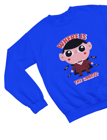 Kids Where Is the Candy? Halloween Sweatshirt | Funny Trick-or-Treat Jumper Sweatshirt / 3-4 years gift_idea unique_gift personalised_gift