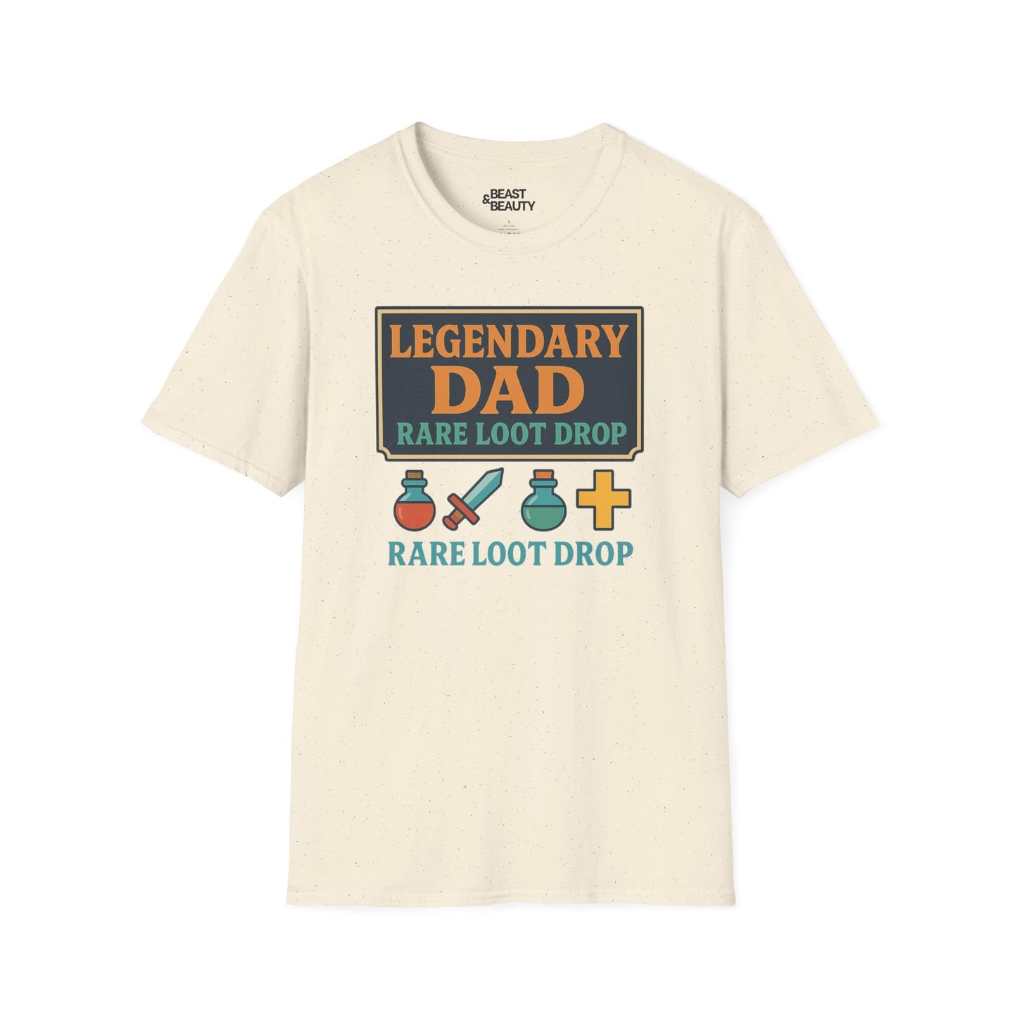 legendary dad loot drop t-shirt - funny gamer dad gift natural t-shirt uk Christmas gift idea