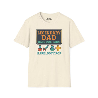 legendary dad loot drop t-shirt - funny gamer dad gift natural t-shirt uk Christmas gift idea